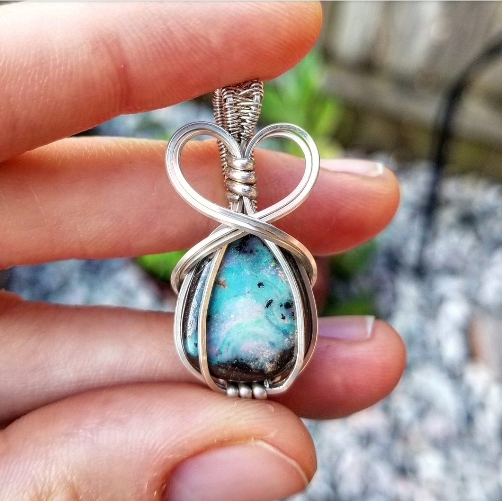 Boulder Opal Silver Pendant 💎